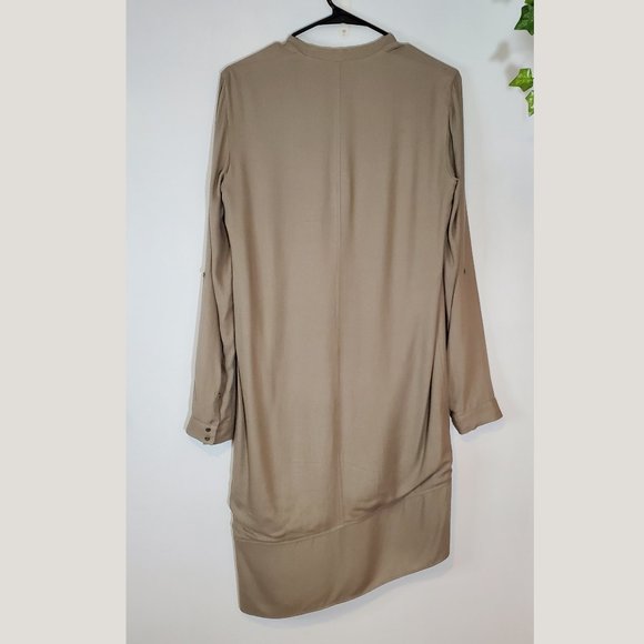 Helmut Lang Wool Blend Aysmmetrical Shirt Dress Size 2 - Picture 2 of 12